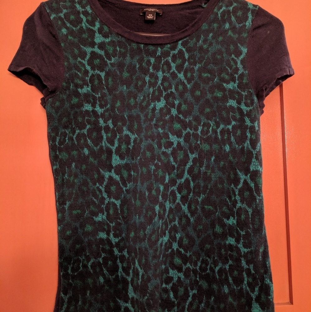 Turquoise Leopard print shirt